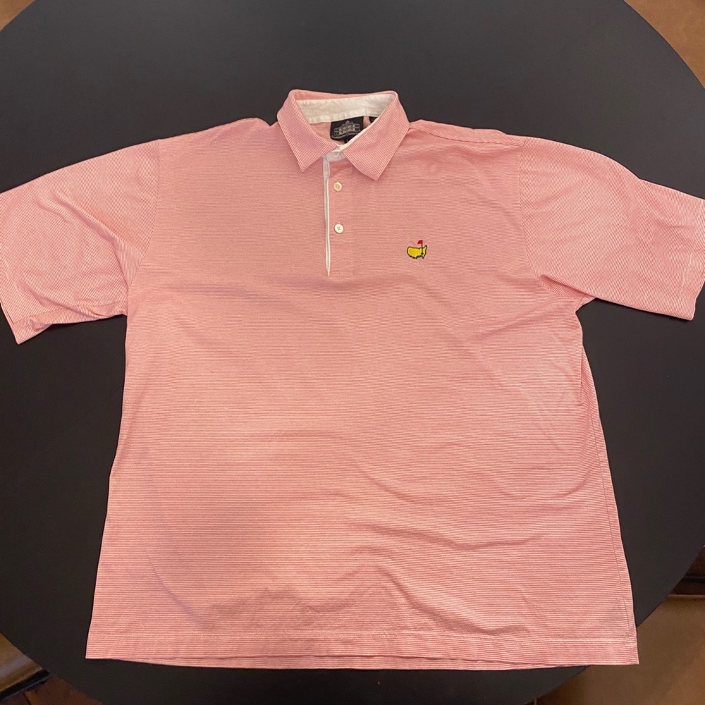 Masters polo!  Red and white stripes. Clubhouse collection